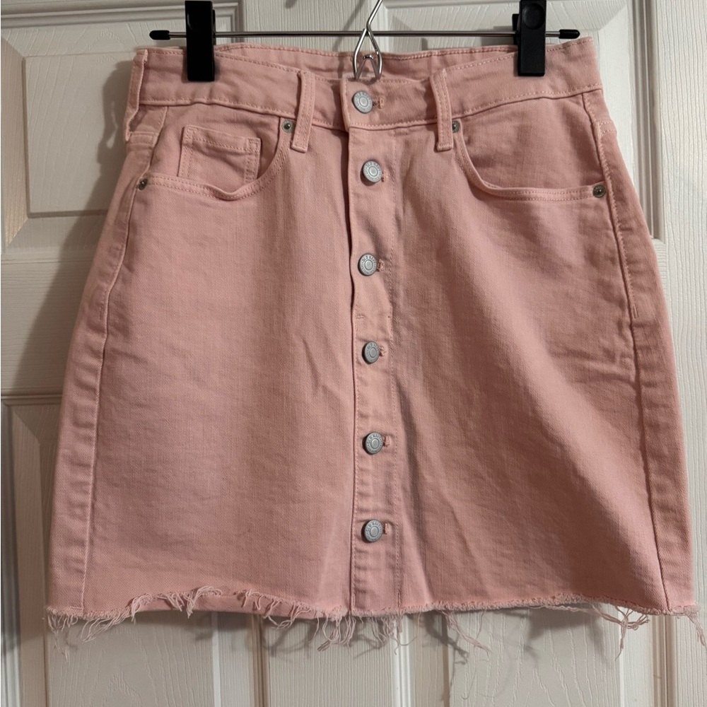 Old Navy Blush Pink Button-Up Mini Skirt